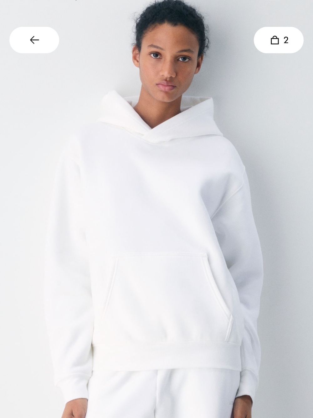 Aritzia Cozy Sweatfleece Perfect Hoodie White Women's Hooded Sweater Size Small